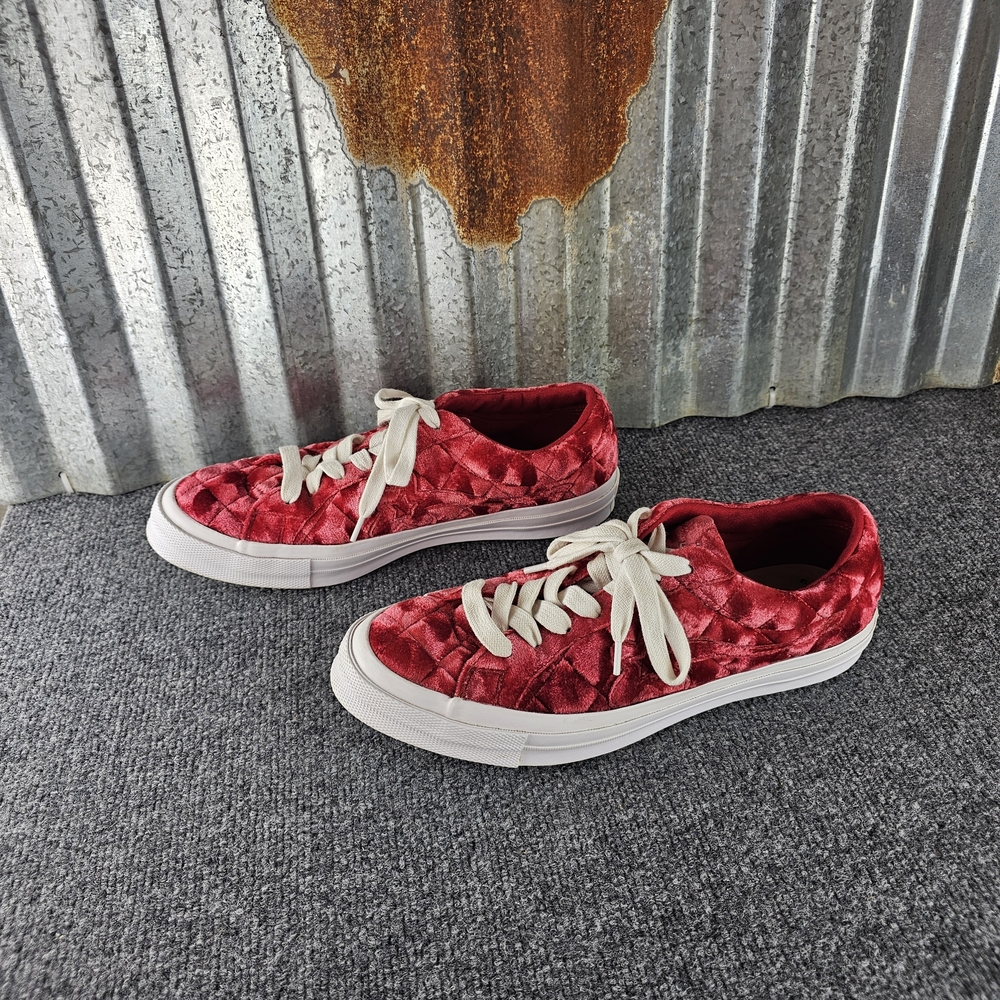 🍒 Unisex - Converse x Golf Le Fleur One Star Quilted Velvet Cherry Converse 🔥